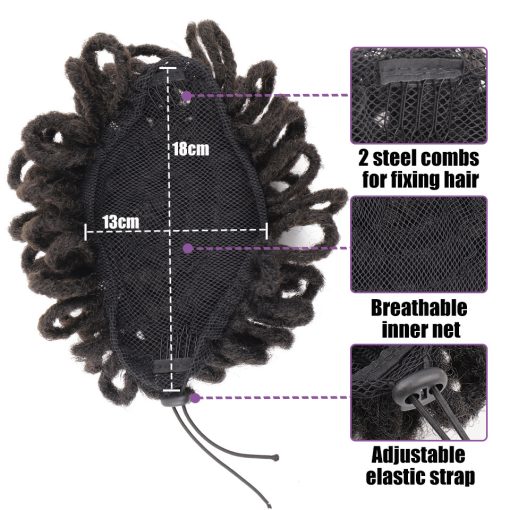 African Wig Bun Hair Bag Drawstring Dreadlocks Afro Hair Bag - Image 3